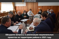 Обсудили вопрос, о реализации национальных проектов на территории Карабудахкентского района в 2021году.