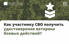 Удостоверение ветерана боевых действий.